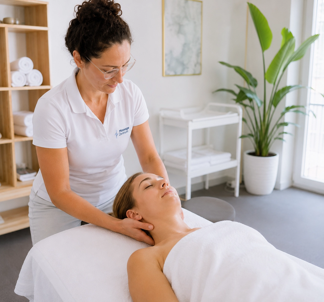 Behandlung der Nackenmuskulatur im Massage Zentrum Gebenstorf in Wettingen
